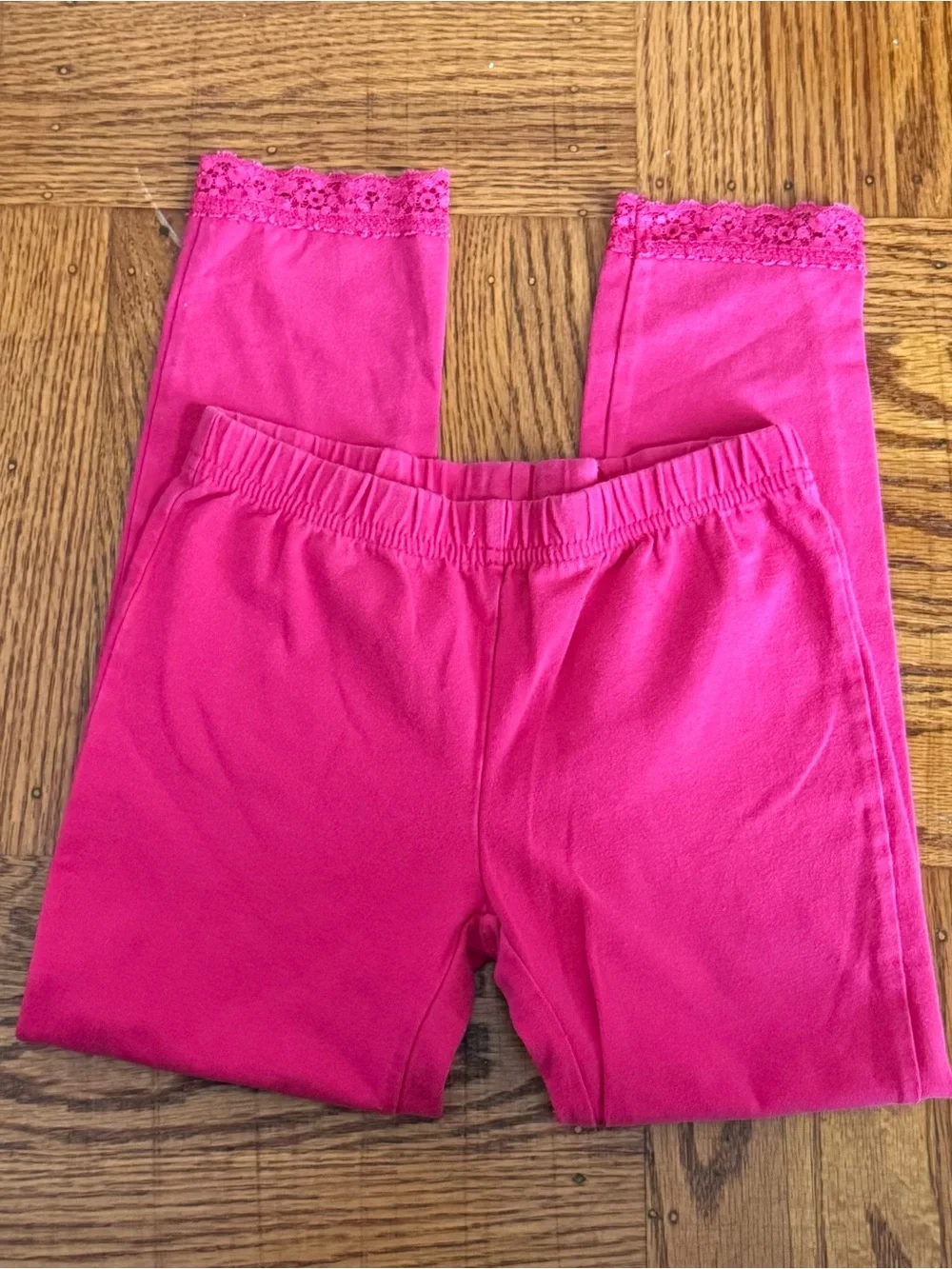 GAP Hot Pink Girls' Leggings with Lace Ankles